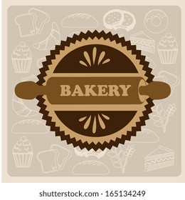 bakery design over pattern  background vector illustration  