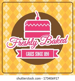 bakery design over pattern background vector illustration  
