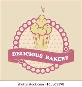 bakery design over pink   background vector illustration  