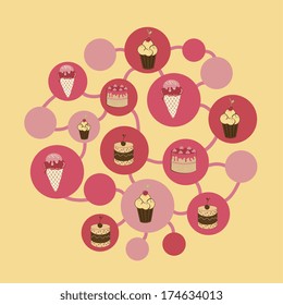 bakery design over pink background vector illustration  