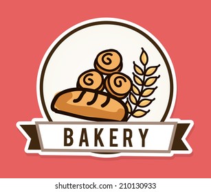 bakery design over pink background vector illustration
