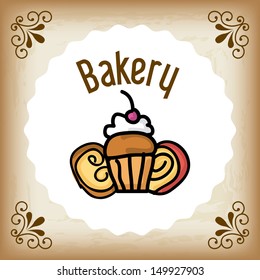 bakery design over vintage background vector illustration 