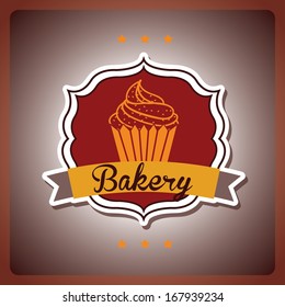 bakery design over vintage background vector illustration  