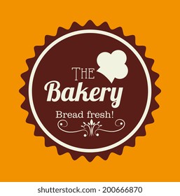 Bakery design over yellow background, vector illustration