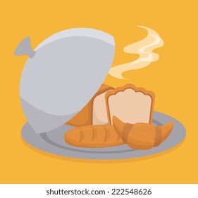 Bakery design over yellow background, vector illustration