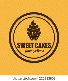 Bakery design over yellow background, vector illustration