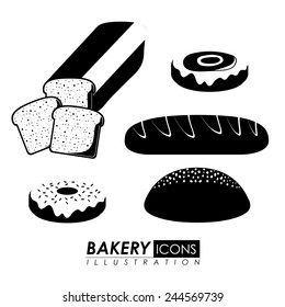 Bakery design white background, vector illustration.