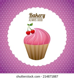 bakery desing over purple  background vector illustration