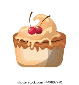 Bakery and dessert concept represented by delicious cake icon. Isolated and colorfull illustration. 