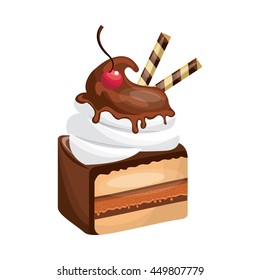 Bakery and dessert concept represented by delicious cake icon. Isolated and colorfull illustration. 
