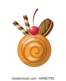 Bakery and dessert concept represented by delicious dessert icon. Isolated and colorfull illustration. 
