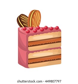 Bakery and dessert concept represented by delicious cake icon. Isolated and colorfull illustration. 
