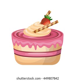Bakery and dessert concept represented by delicious cake icon. Isolated and colorfull illustration. 