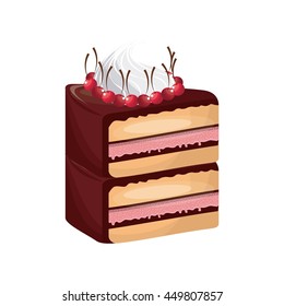 Bakery and dessert concept represented by delicious cake icon. Isolated and colorfull illustration. 