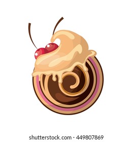 Bakery and dessert concept represented by delicious dessert icon. Isolated and colorfull illustration. 