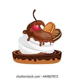 Bakery and dessert concept represented by delicious dessert icon. Isolated and colorfull illustration. 