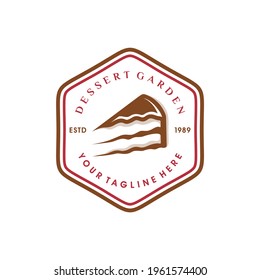 Logotipo de panadería y postre, signo, plantilla, emblema, diseño de vectores planos
