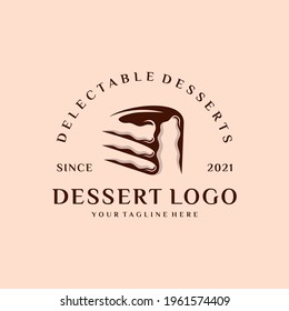 Bäckerei und Dessert Logo, Zeichen, Vorlage, Emblem, flaches Vektordesign
