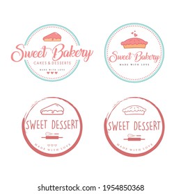 Bakery and Dessert Logo, Zen Bakery Logo, Simple Bakery Logo Set, Bakery Logo Collection Vector Template