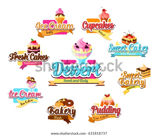 Vector De Stock Libre De Regalias Sobre El Juego De Los Postres Panaderia 631818737