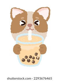 bakery desserts  and a cute puppy in pastel colors