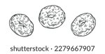 Bakery donut hand drawn illustration vector tasty food drawing