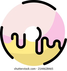 Donut panadería, ilustración, vector sobre un fondo blanco.