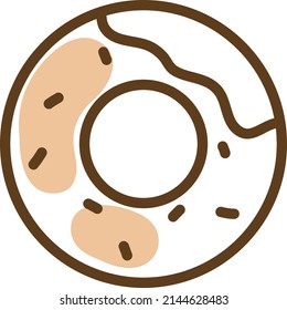 Bakery donut, illustration, vector on a white background.