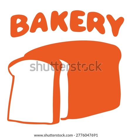Bakery doodle illustration with loaf bread block fresh homemade bakery design
