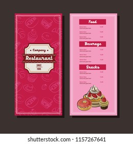 bakery doodle menu template