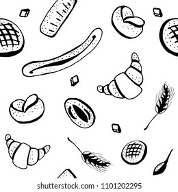 Bakery doodle pattern.