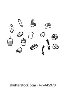 Bakery doodle (vector art)