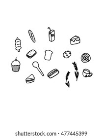 Bakery doodle (vector art)