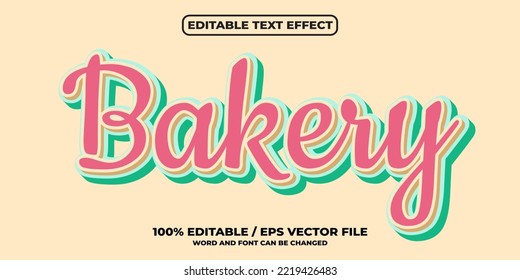 Bakery editable text effect style