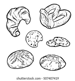 Bakery elements, Bakery Collections,illustration isolated high resolution