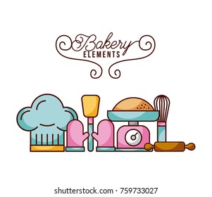 bakery elements scale rolling whisk hat spatula glove