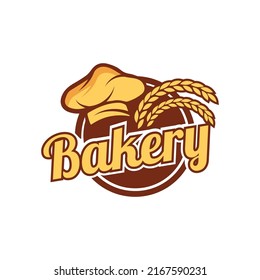 Diseño del emblema de panadería sobre fondo blanco.