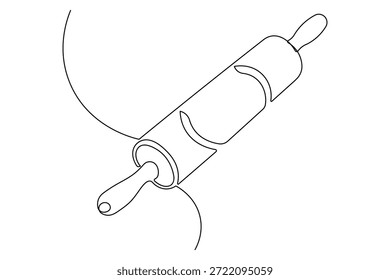 Bakery equipment continuous outline drawing simple style cooking element
