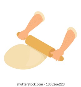 Bakery factory dough process icon. Isometric of bakery factory dough process vector icon for web design isolated on white background
