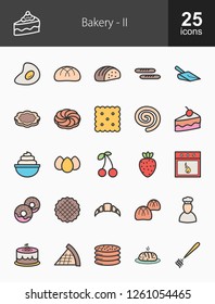 Bakery Filled Line Icons