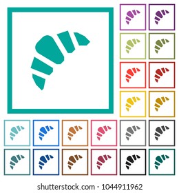 Bakery flat color icons with quadrant frames on white background