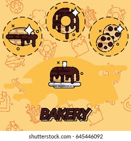Bakery flat concept icons
