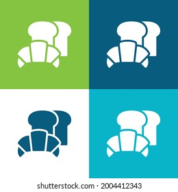 Bakery Flat four color minimal icon set