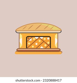 Bakery Flat icon illustration in line art style