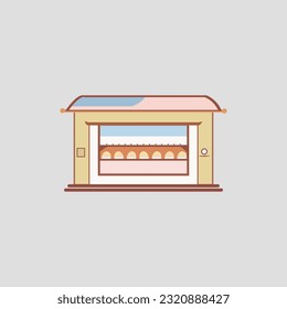 Bakery Flat icon illustration in line art style