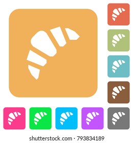 Bakery flat icons on rounded square vivid color backgrounds.