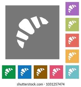 Bakery flat icons on simple color square backgrounds