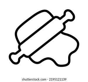 Bakery flat line icon. Bread, cupcake, cake, Donut, Cookie and Pie. Outline sign mascara for mobile concept and web design, store.