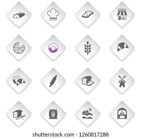 bakery flat rhombus web icons for user interface design