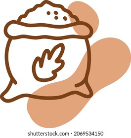 Bakery flour, illustration, vector, on a white background.